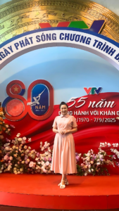 Chị Nguyễn Thu Hương tại dịp kỷ niệm 55 năm VTV 