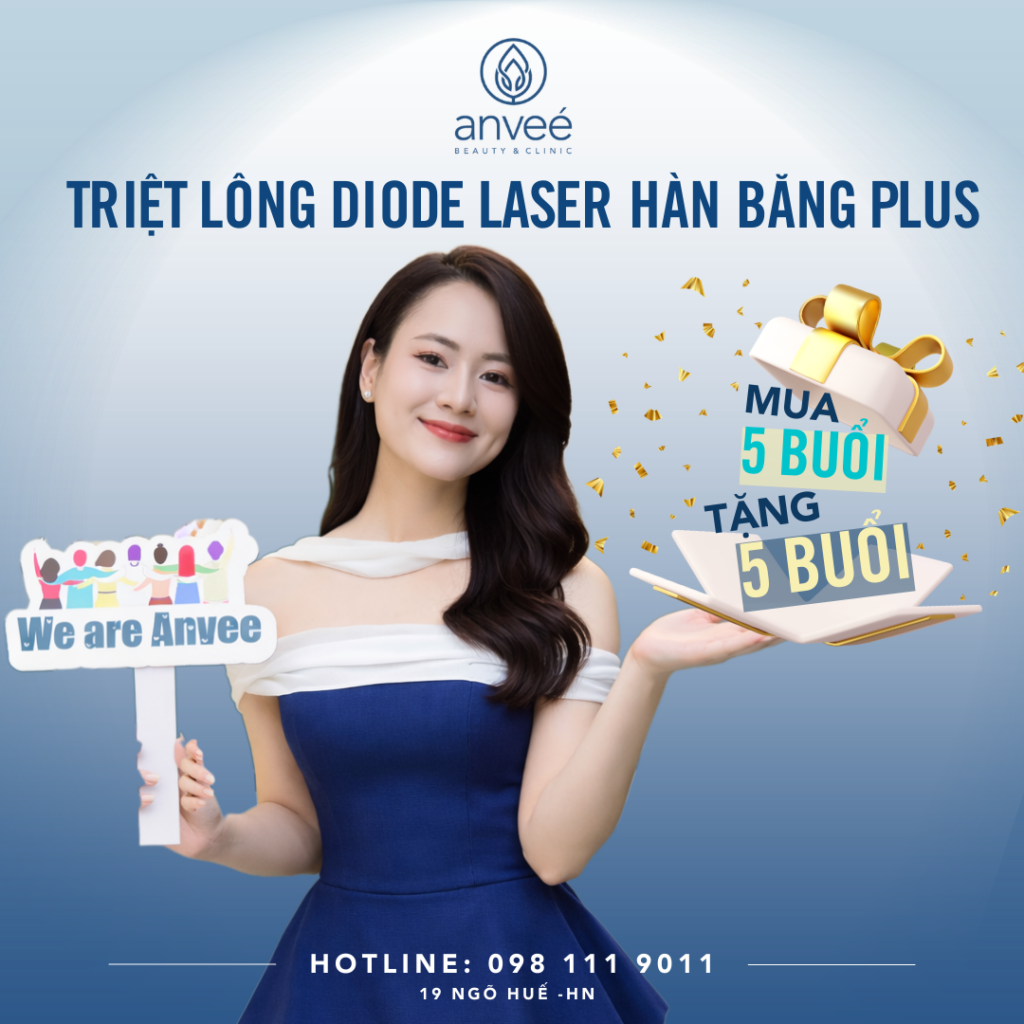 ưu đãi triệt lông diode laser tại Anvee